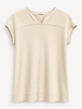 Rosso35 Genova Cap Sleeve Shift Dress Ivory Italy Minimalist Size 42 US 6-8